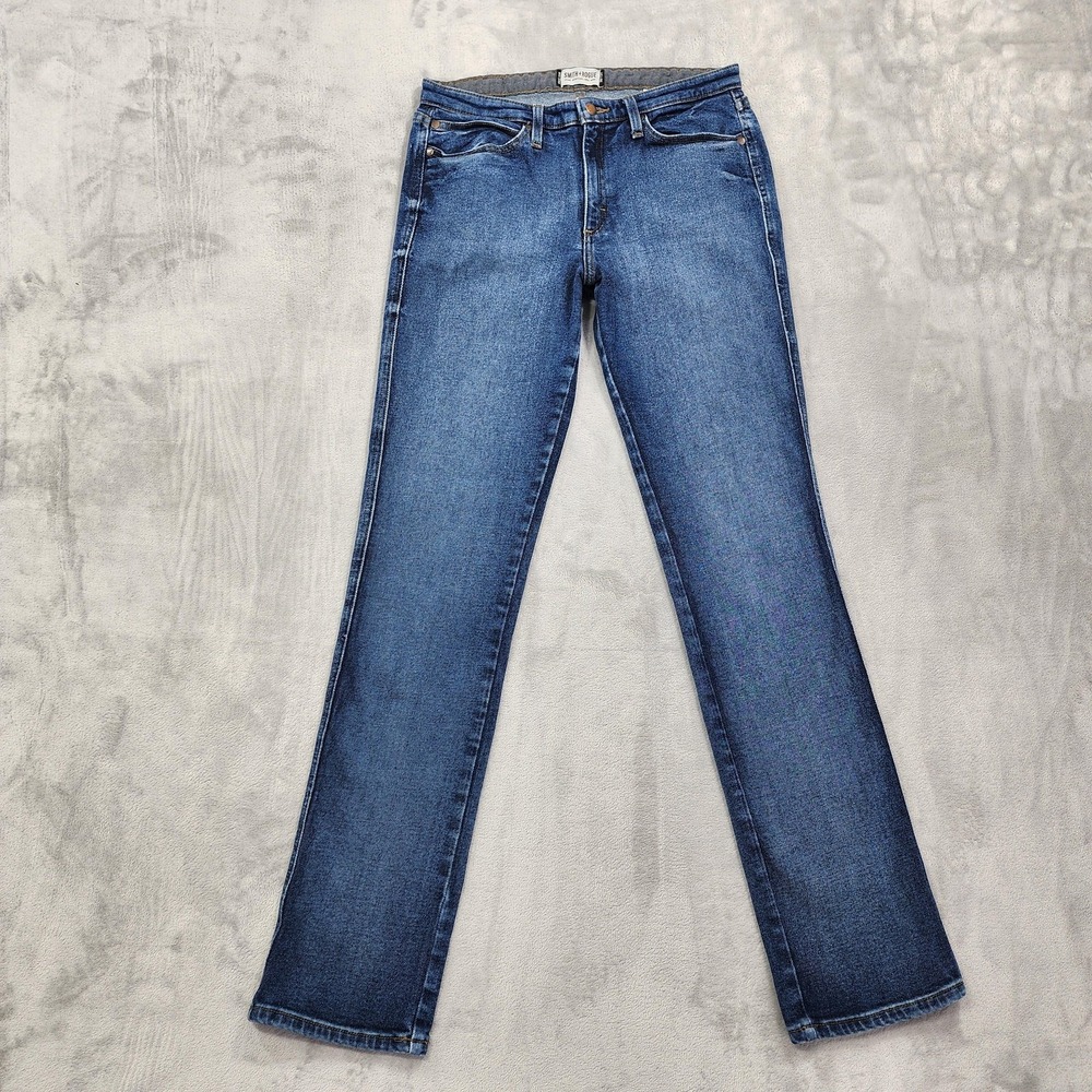 Smith + Rogue Jeans Womens 30x34 Blue No. 41 STR8 Regular Straight Stretch Denim